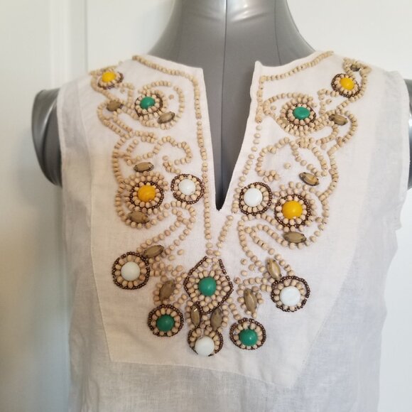 Linen Blend Tunic With Beaded Detail - Picture 3 of 8